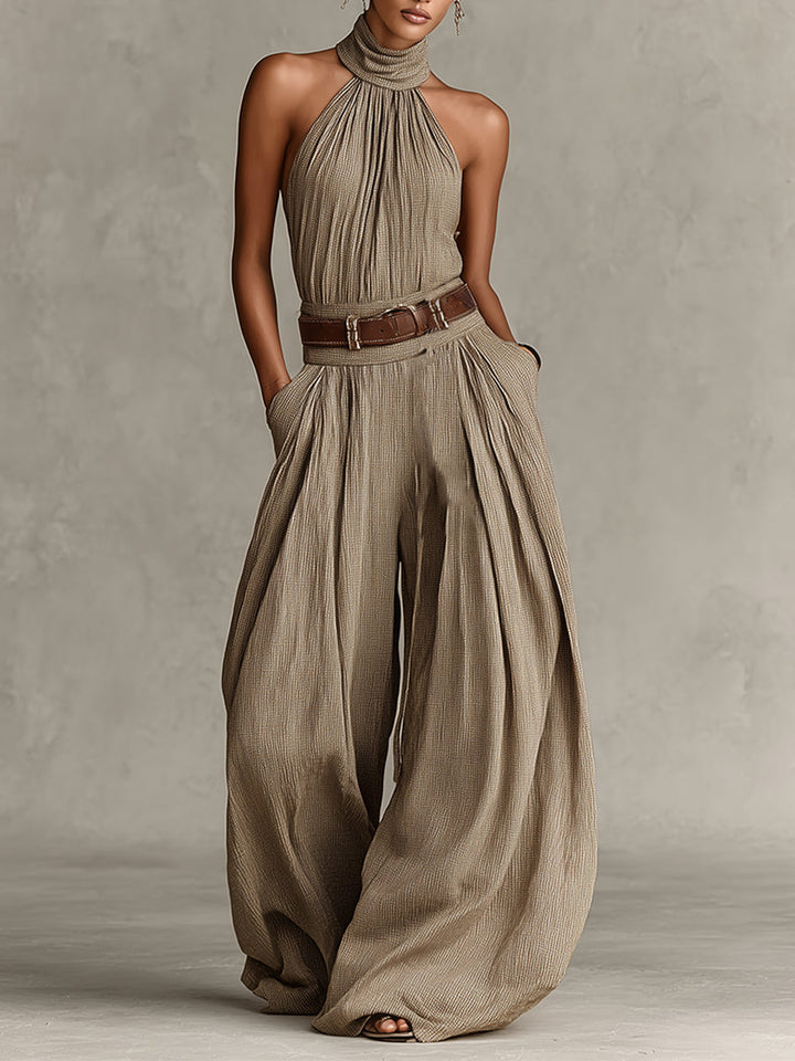 Caterina | Halter Neck Wide-Leg Jumpsuit
