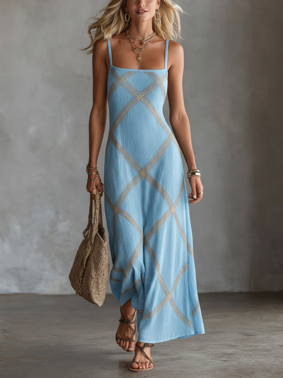 Renee | Geometric Print Maxi Dress