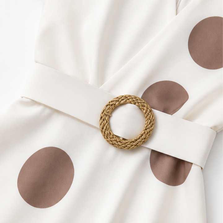 Marlowe – Belted Polka Dot Midi Dress