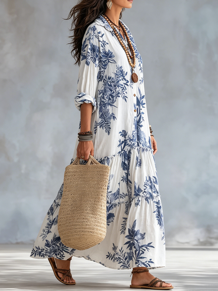 Marina | Floral Button-Down Maxi Dress