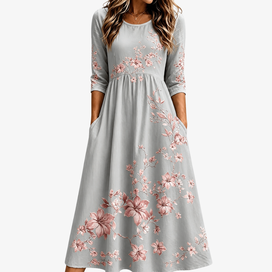 Renata™ Gray Floral Midi Dress