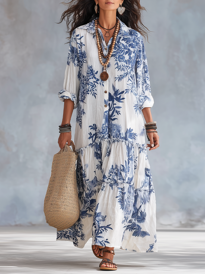 Marina | Floral Button-Down Maxi Dress