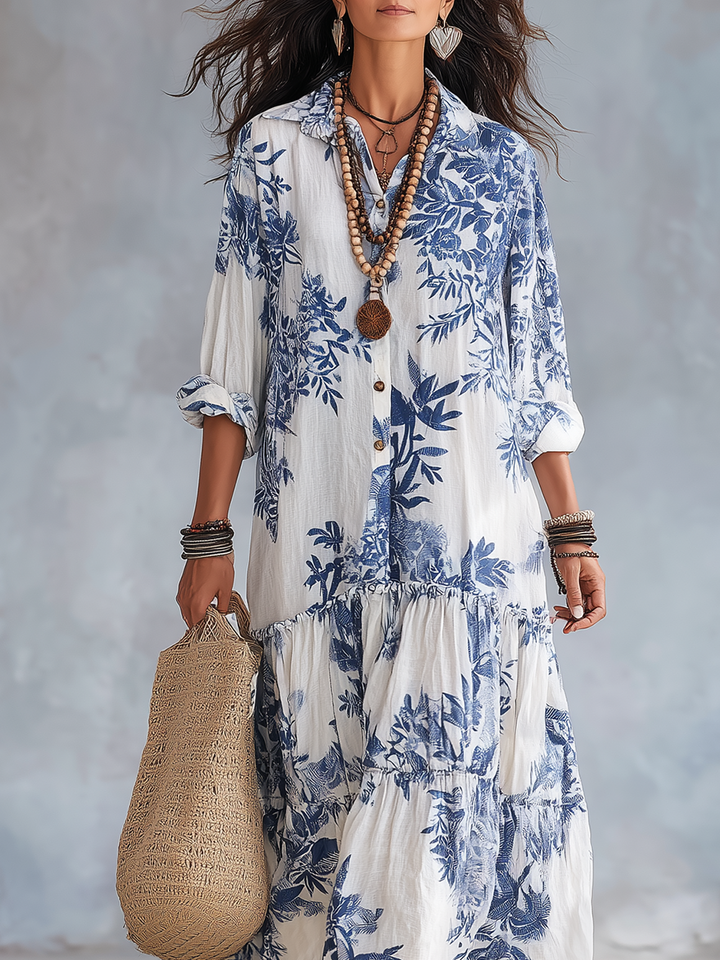 Marina | Floral Button-Down Maxi Dress