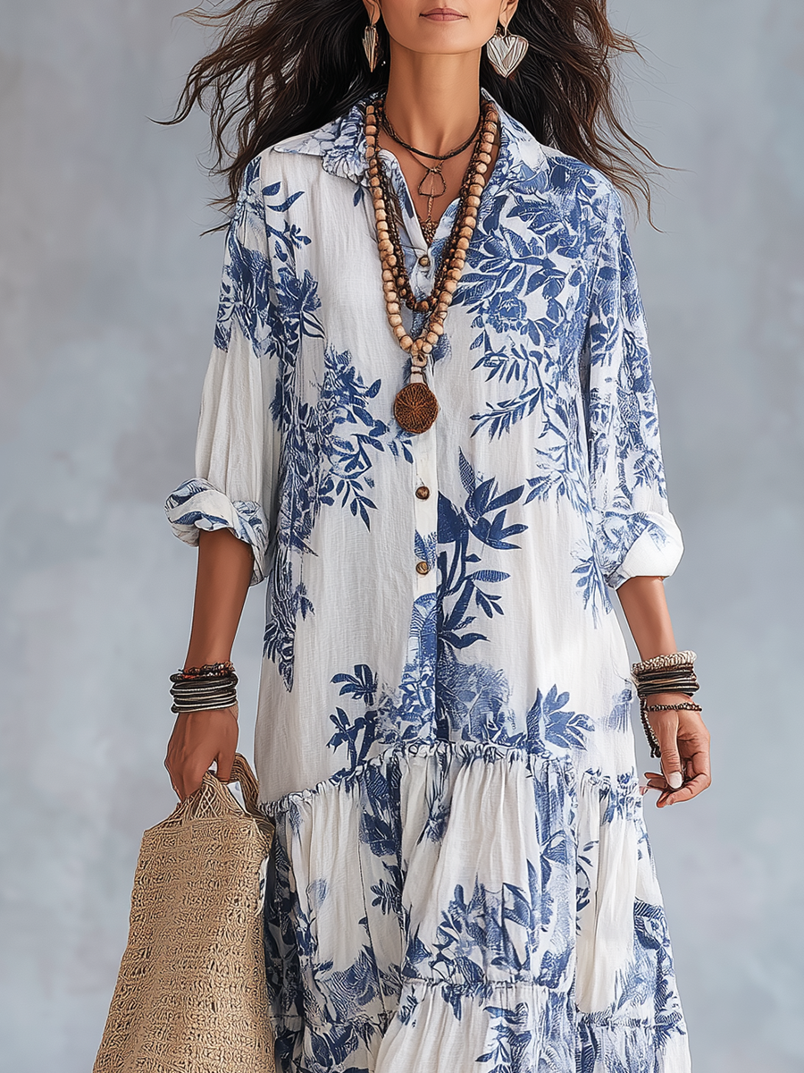 Marina | Floral Button-Down Maxi Dress