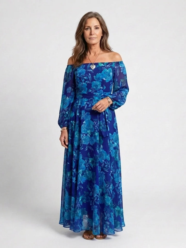 Violet & Grace™ | Off Shoulder Floral Maxi Dress