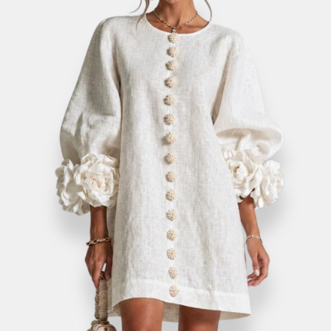 Darlene™ Floral Cuff Button Dress