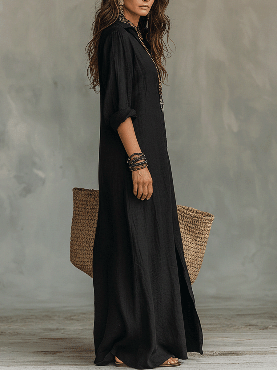 Nadia | Button-Front Maxi Dress