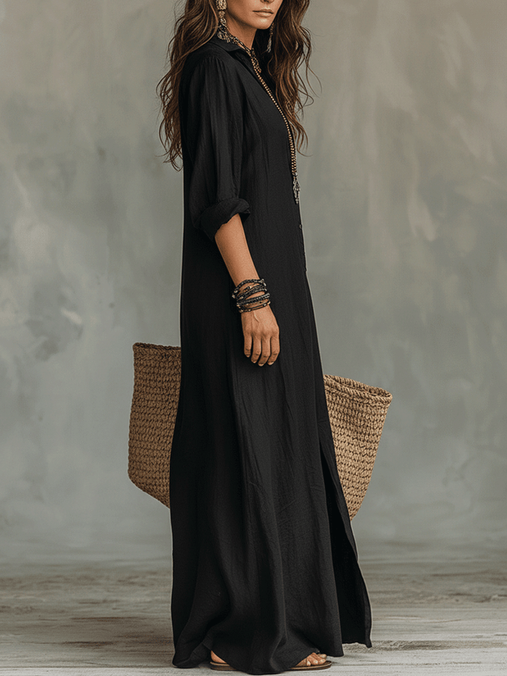 Nadia | Button-Front Maxi Dress