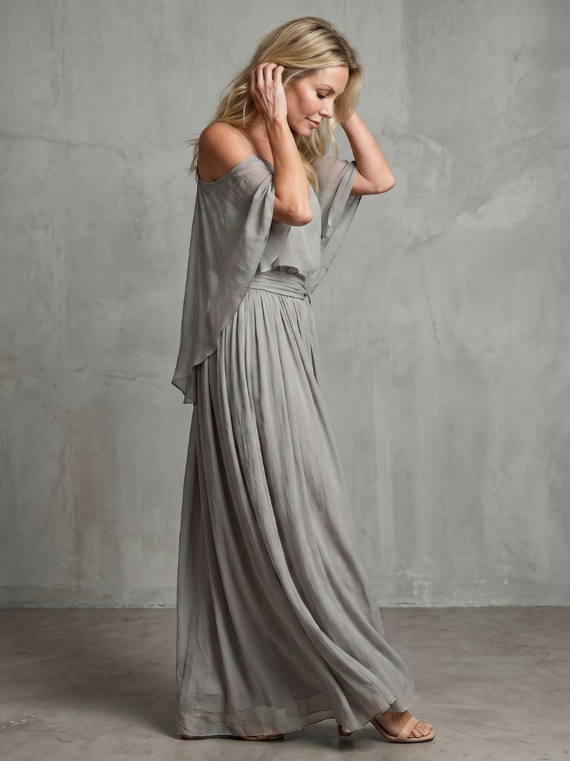 Marisol | Layered Drape Cold-Shoulder Top & Wide-Leg Set