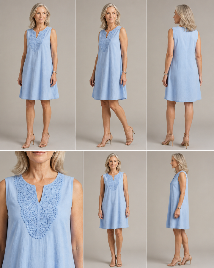 Mila | Embroidered Sleeveless Summer Dress