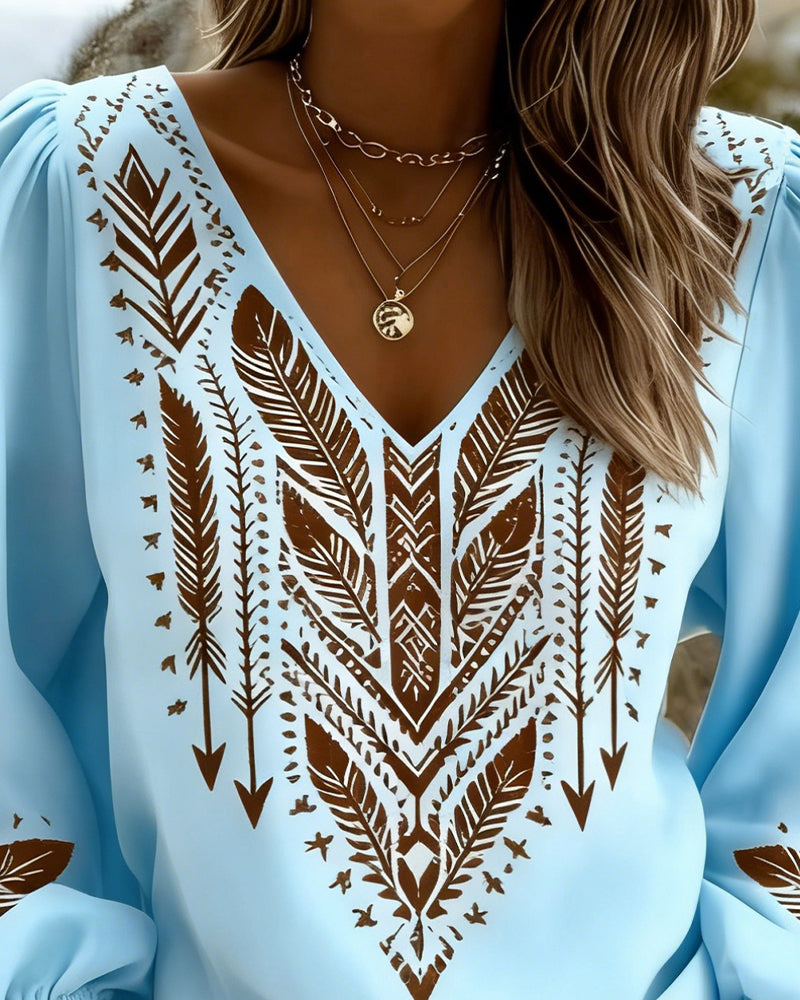 Sienna | Puff-Sleeve V-Neck Blouse