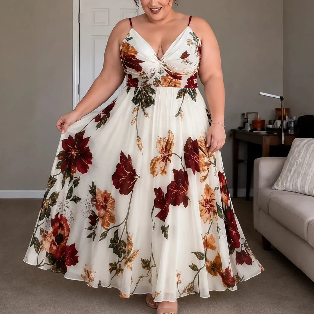 Florenza | Floral Maxi Dress with V-Neck