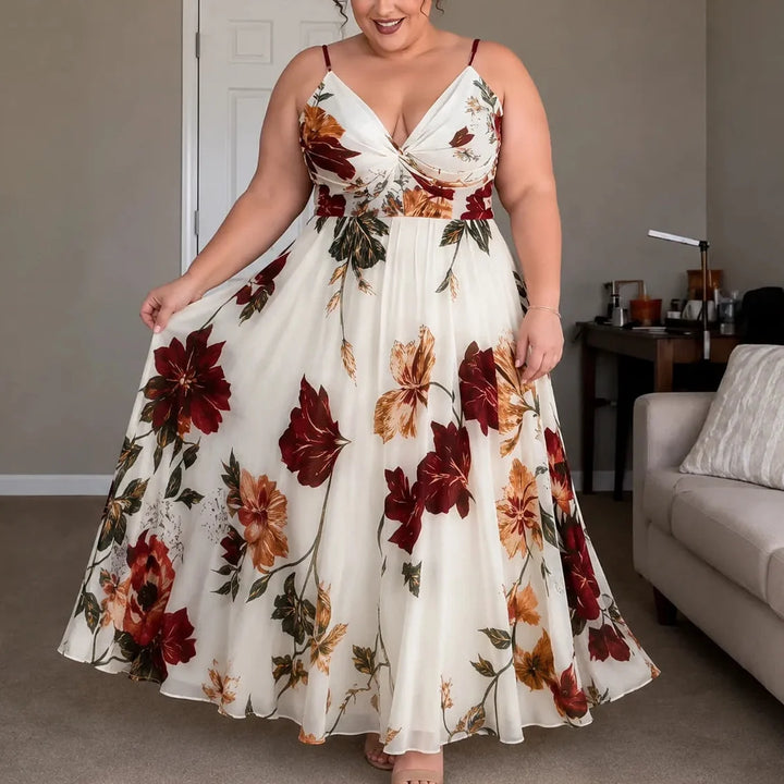 Florenza | Floral Maxi Dress with V-Neck