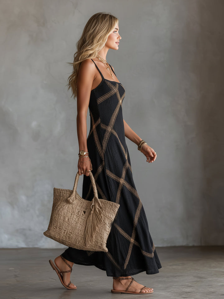 Renee | Geometric Print Maxi Dress