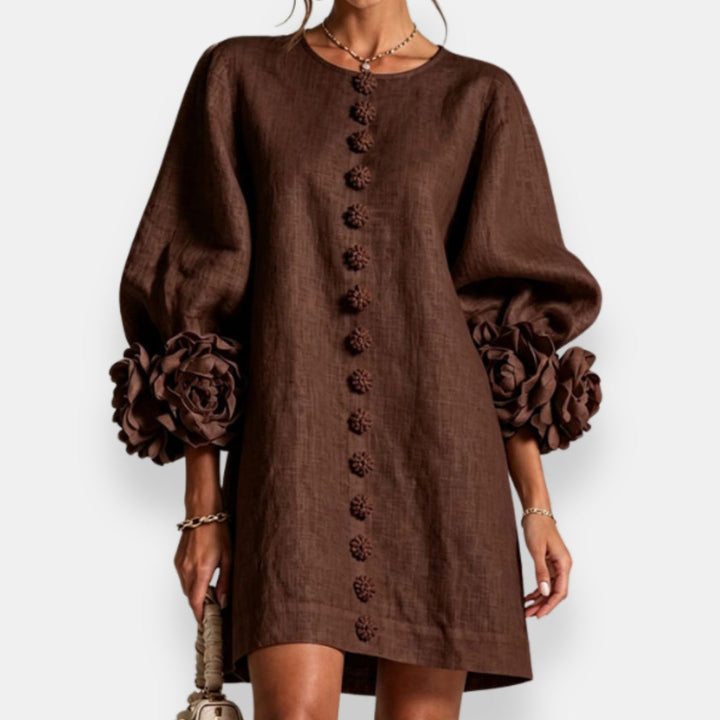 Darlene™ Floral Cuff Button Dress