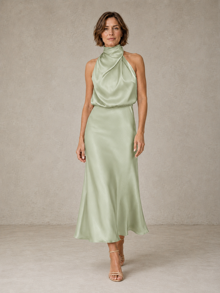 Harper | Halter Satin Evening Gown