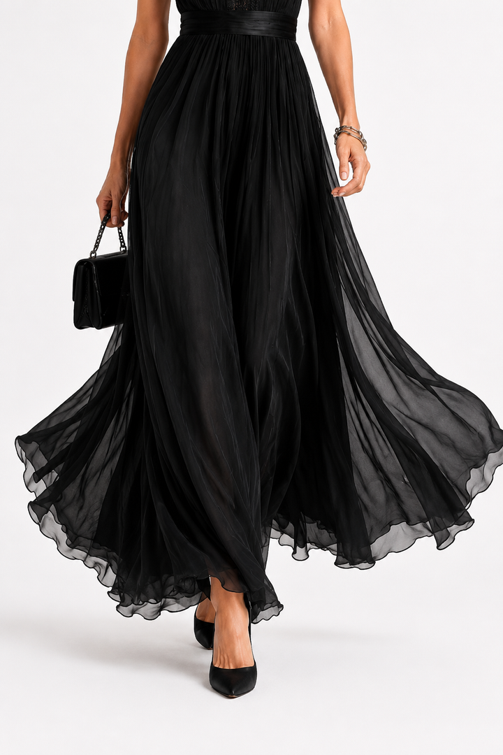 Vivienne | Lace Detail Flowing Maxi Dress