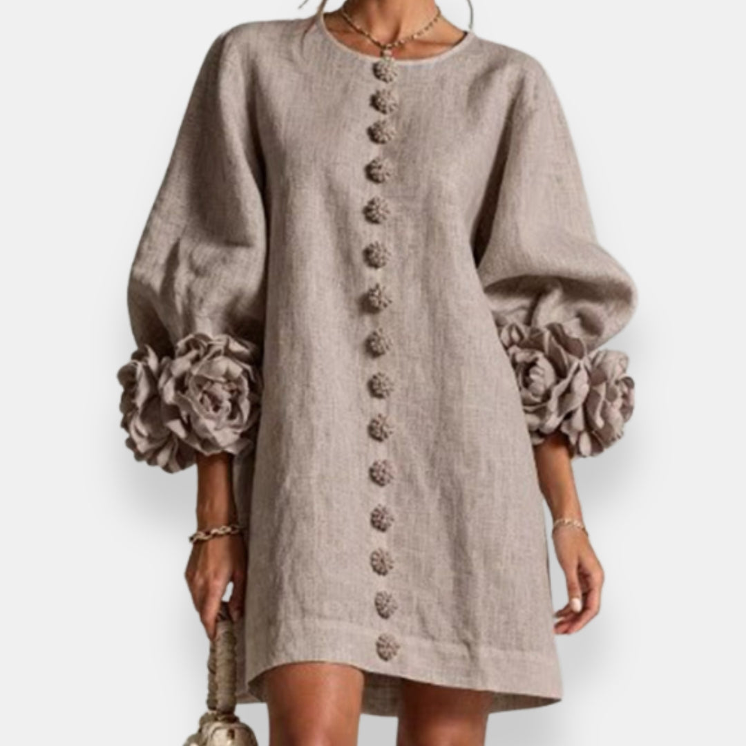 Darlene™ Floral Cuff Button Dress