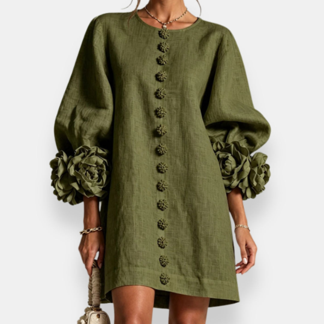Darlene™ Floral Cuff Button Dress