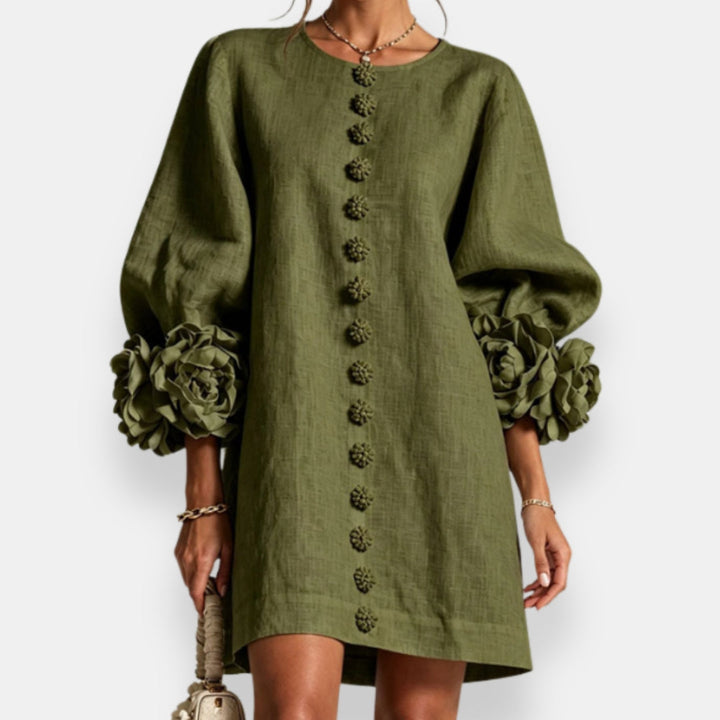 Darlene™ Floral Cuff Button Dress