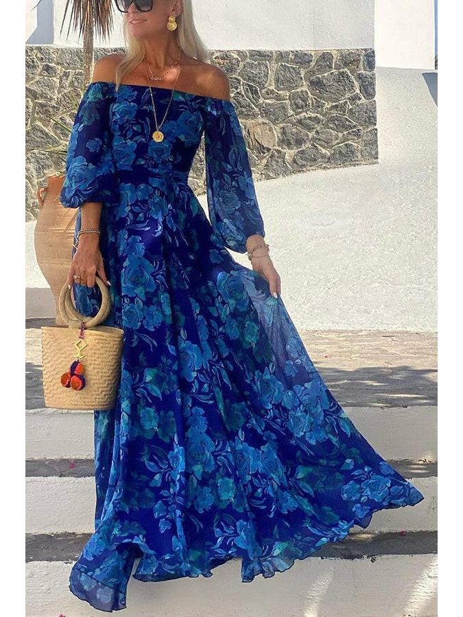 Violet & Grace™ | Off Shoulder Floral Maxi Dress