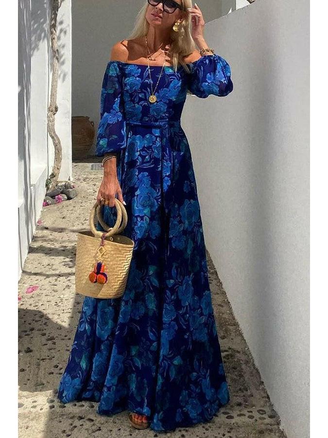 Violet & Grace™ | Off Shoulder Floral Maxi Dress