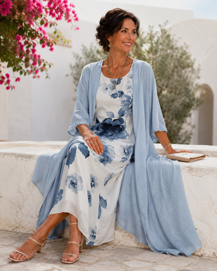 Sophia | Watercolor Floral Duster Dress