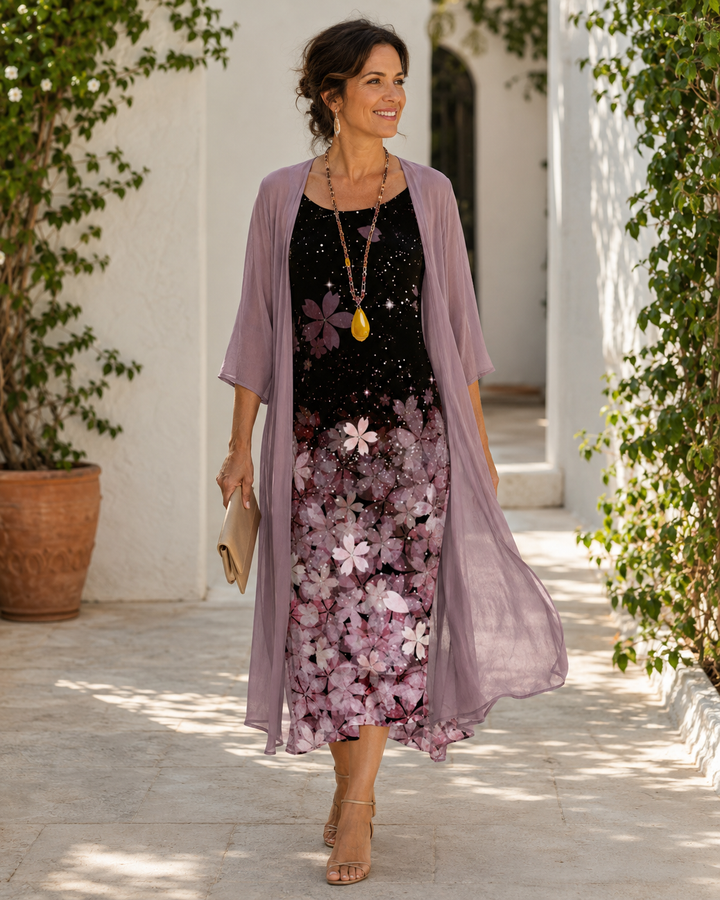 Maeva | Ombre Floral Chiffon Dress