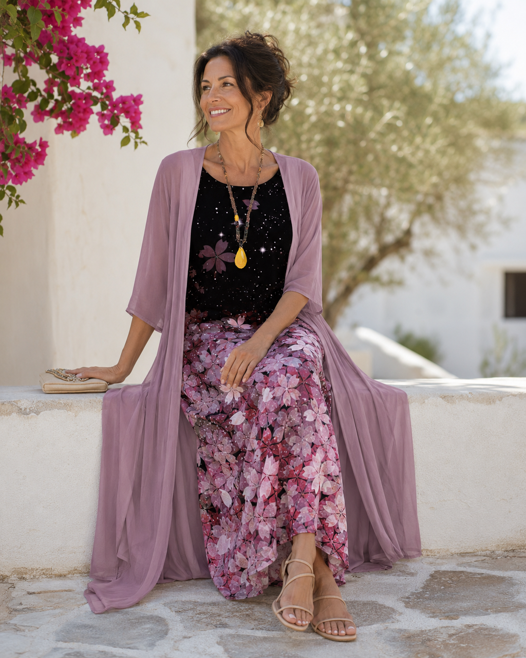 Maeva | Ombre Floral Chiffon Dress