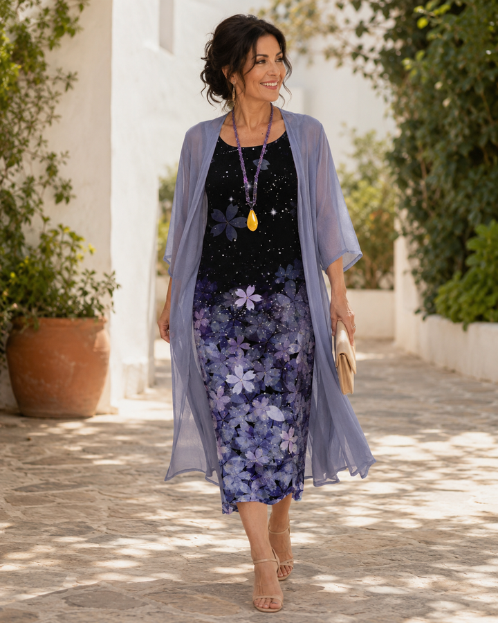 Maeva | Ombre Floral Chiffon Dress