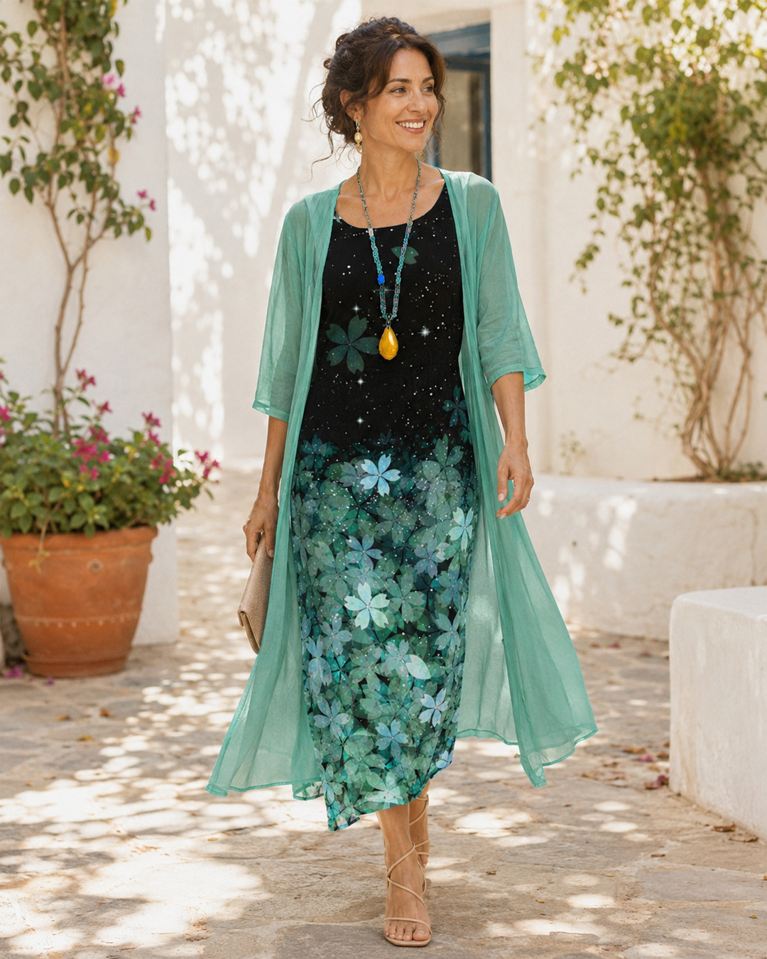 Maeva | Ombre Floral Chiffon Dress