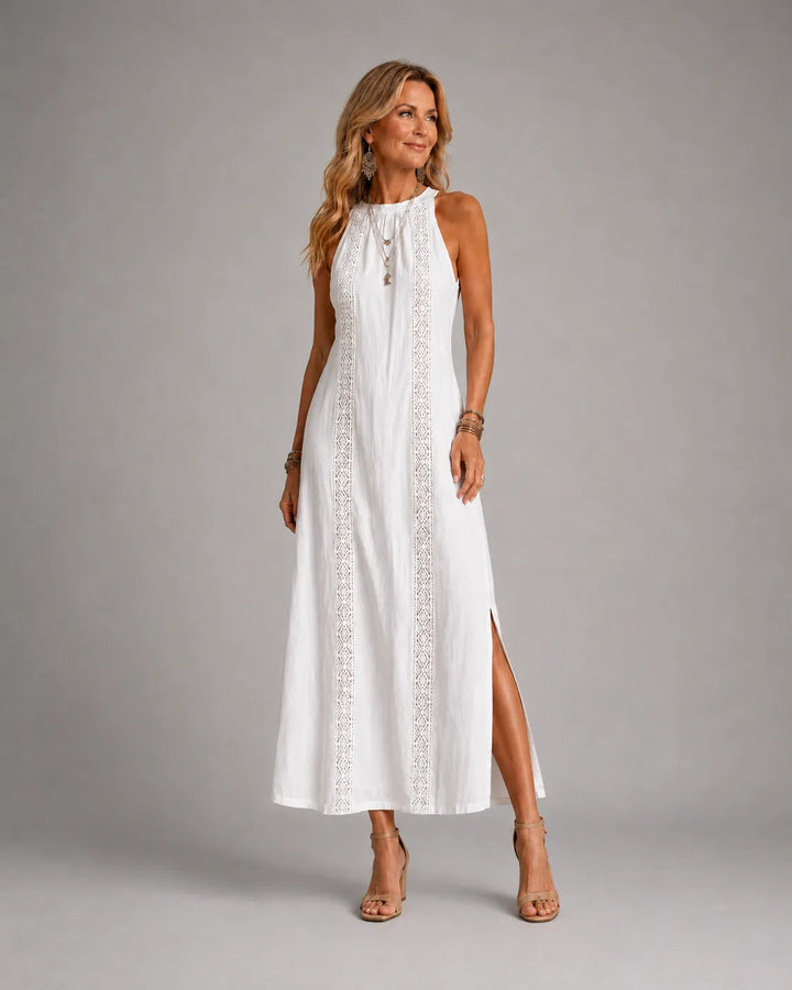 Jimena | Relaxed Mandarin Collar Midi Dress