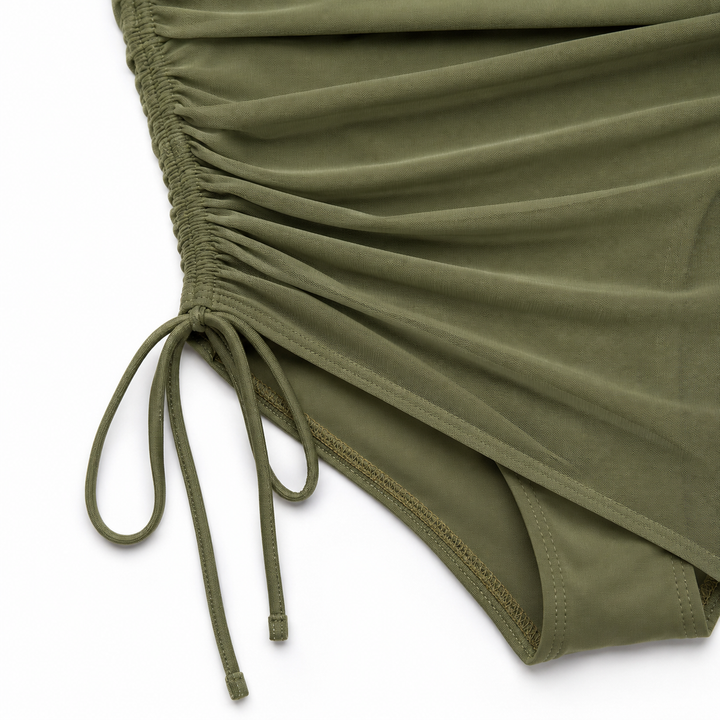 Soliva | Ruched Mesh One-Piece Swimsuit