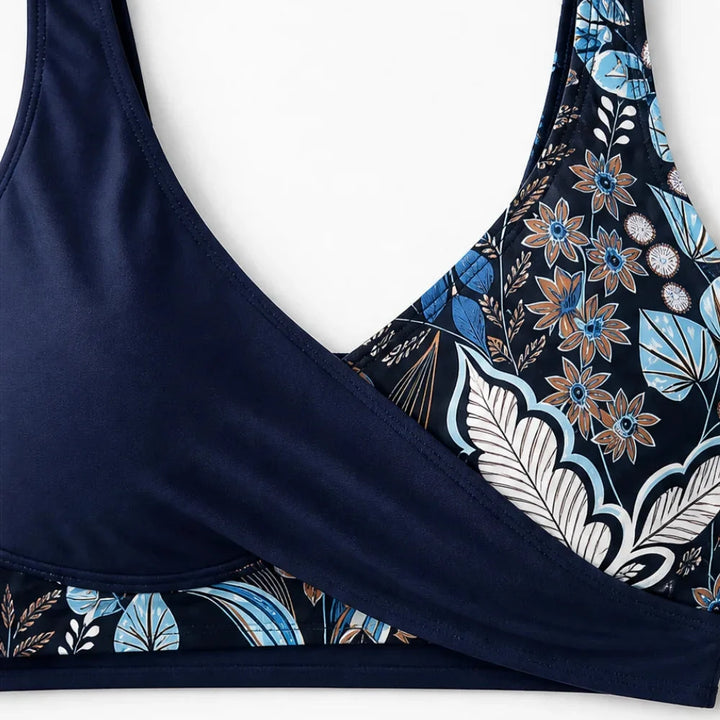 Marella – Contrast Wrap Floral High-Waist Bikini Set for Women