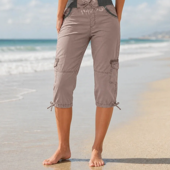 Easeline – High Waisted Elastic Cargo Capri Pants