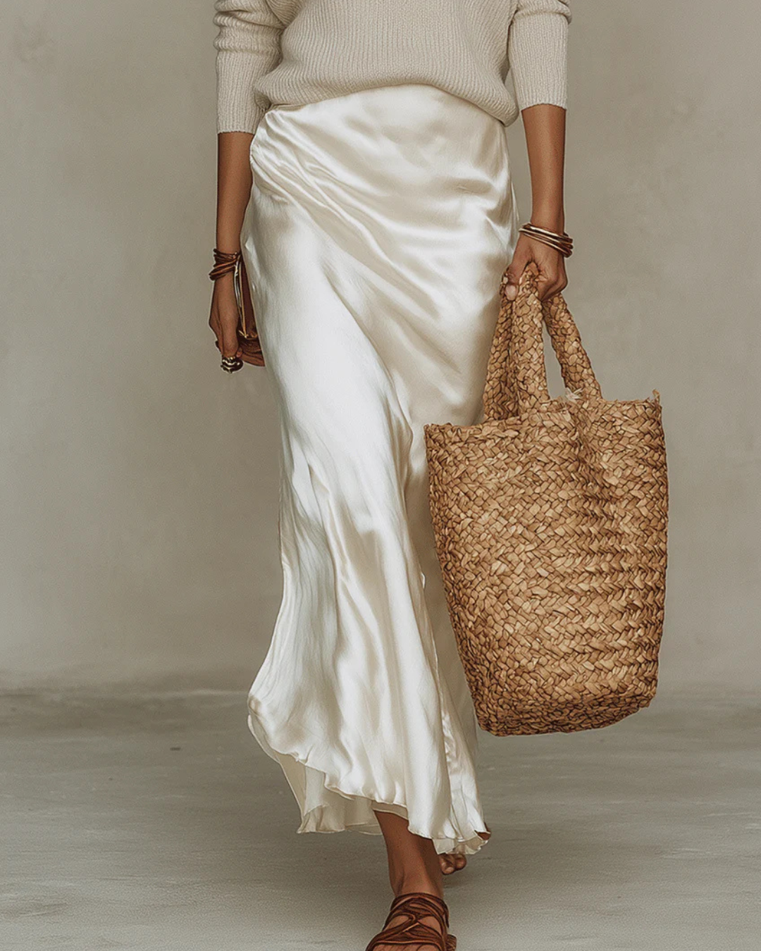 Anais | Elegant Satin Midi Dress