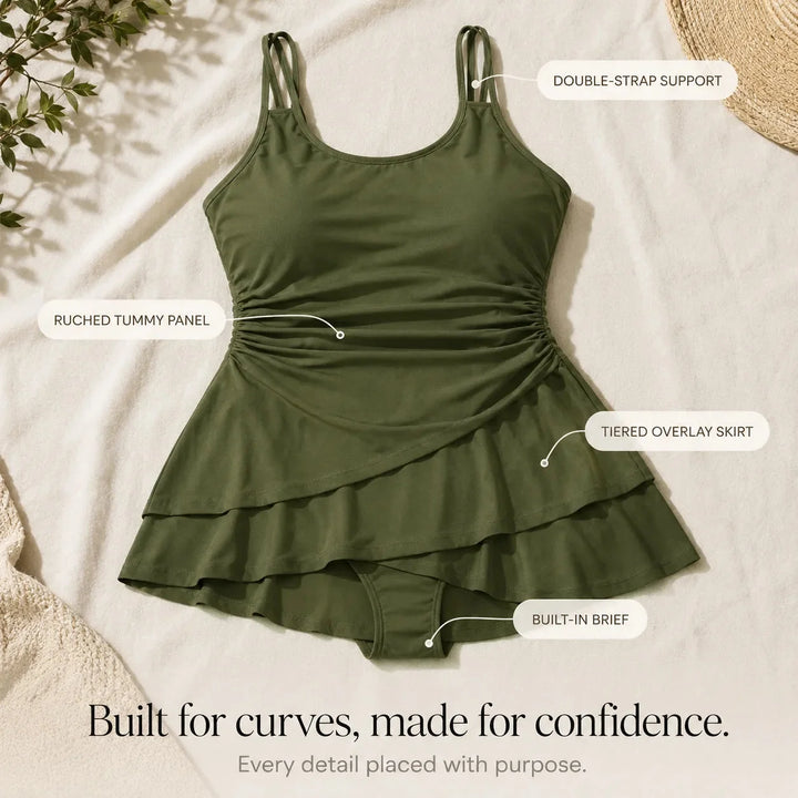 Marella | Ruched Skirt Swim Dress