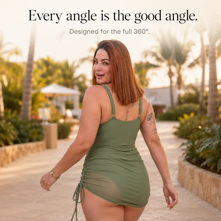 Soliva | Ruched Mesh One-Piece Swimsuit