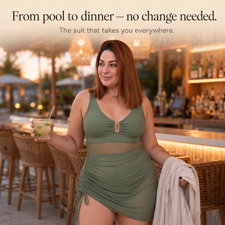 Soliva | Ruched Mesh One-Piece Swimsuit