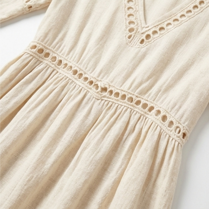 Solmera | Crochet-Trim Midi Dress