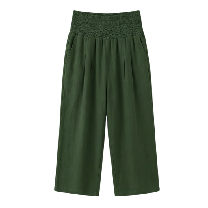 Coastella – Women's Smocked-Waist Wide-Leg Culottes