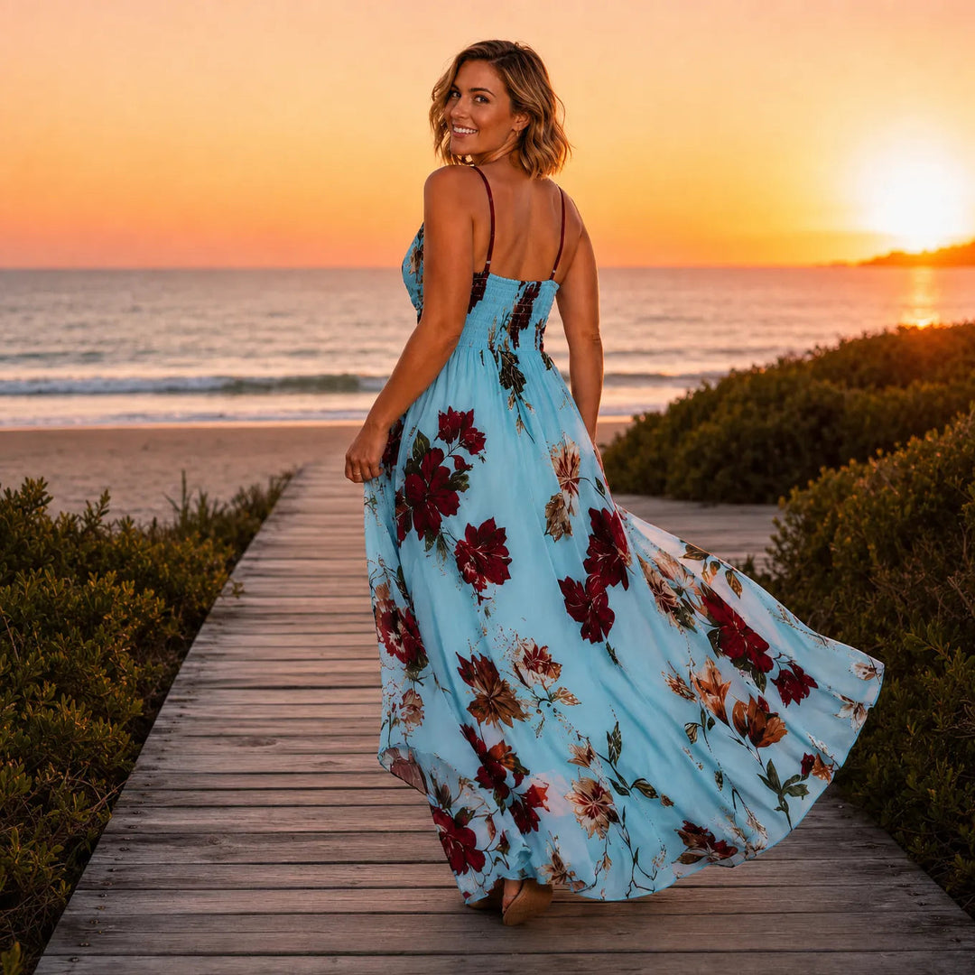 Florenza | Floral Maxi Dress with V-Neck