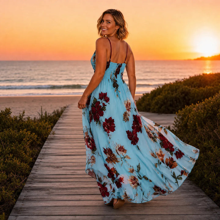 Florenza | Floral Maxi Dress with V-Neck