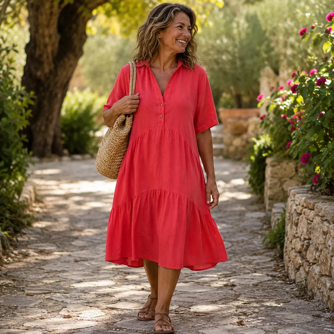 Marielle | Tiered Mini Dress with Collar