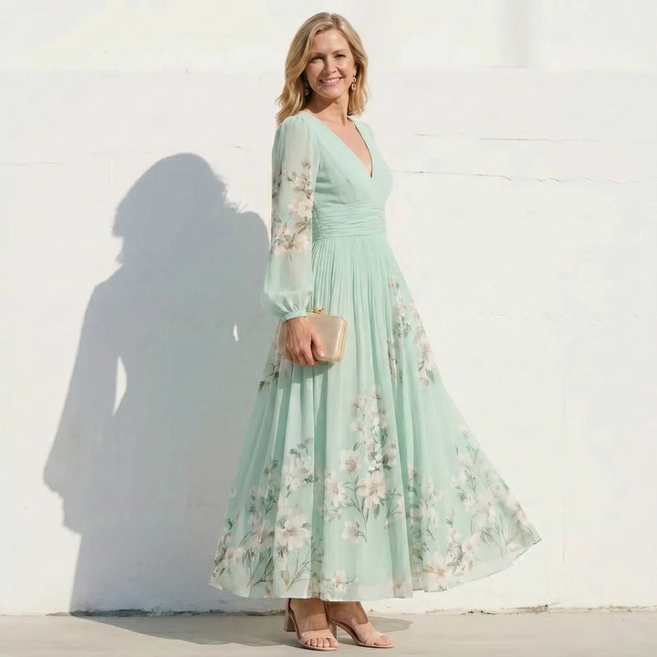 Elodie | Floral V-Neck Maxi Dress