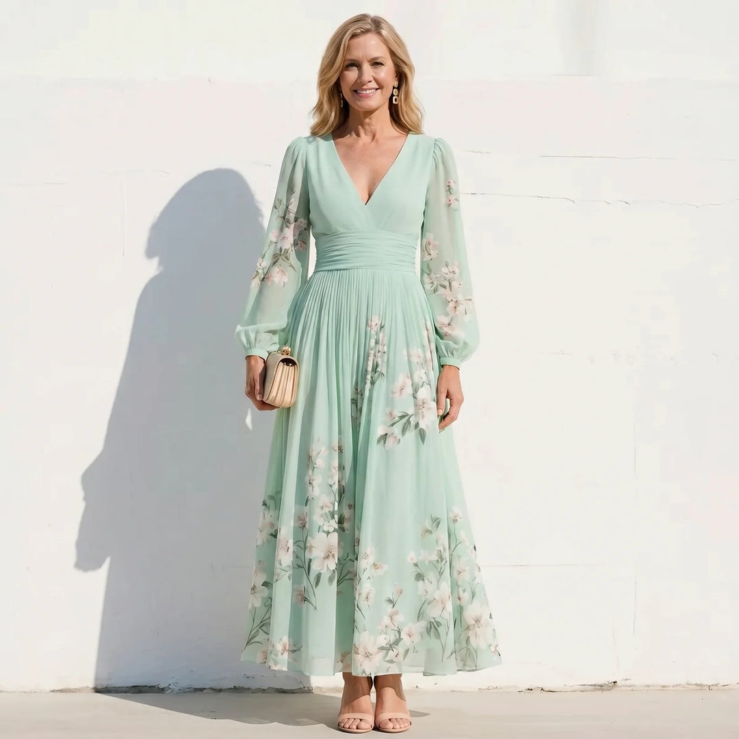 Elodie | Floral V-Neck Maxi Dress