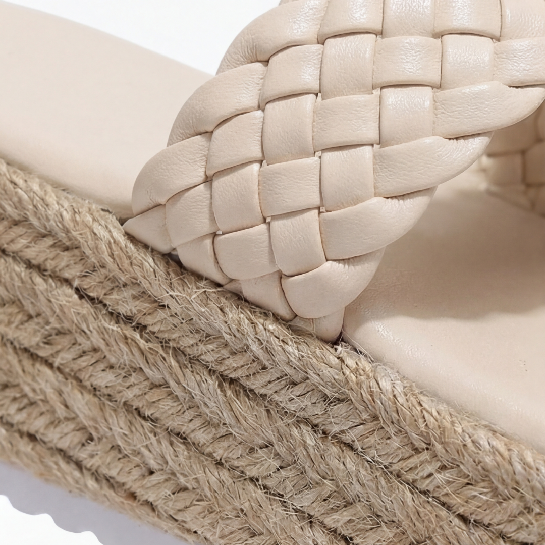 Solara | Braided Platform Wedge Slides