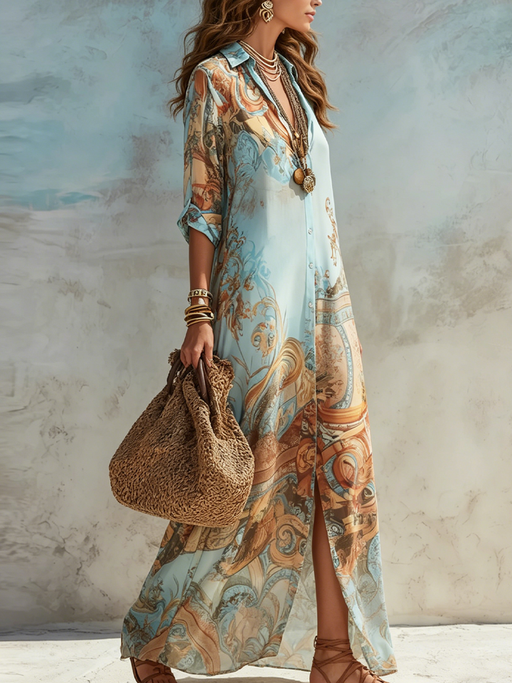ELVENA™ | Bohemian Paisley Maxi Dress