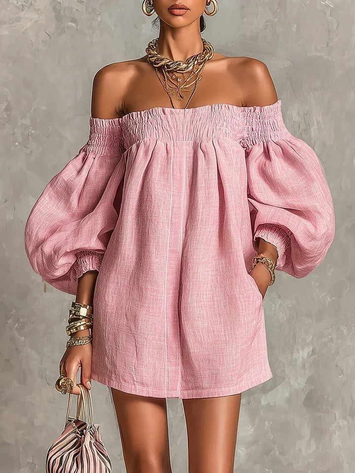 Faith™ Off-Shoulder Puff Sleeve Mini Dress