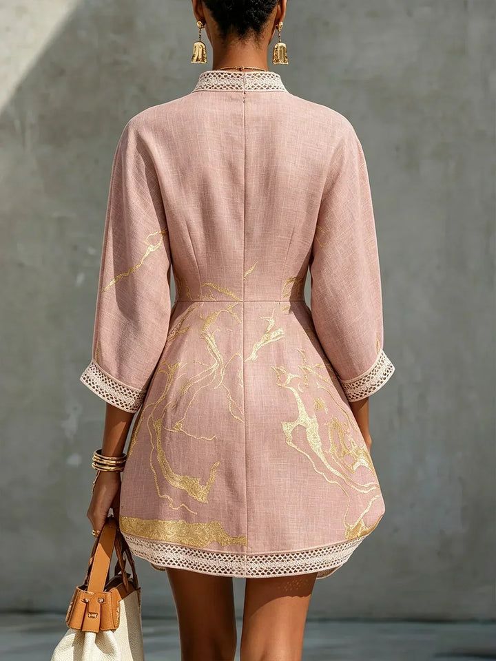 Gussie™ Embroidered V-Neck Tunic Dress